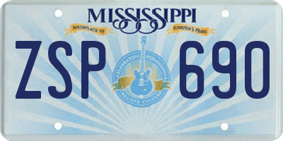MS license plate ZSP690