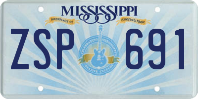 MS license plate ZSP691