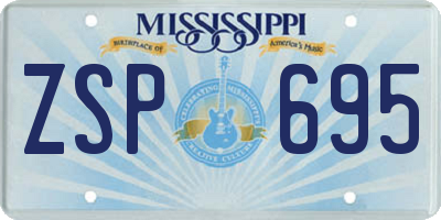 MS license plate ZSP695