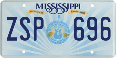MS license plate ZSP696