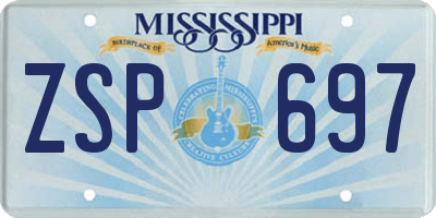 MS license plate ZSP697
