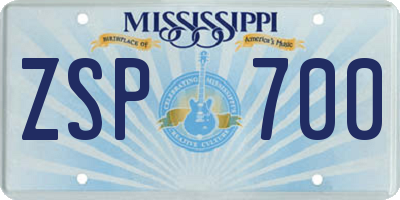 MS license plate ZSP700