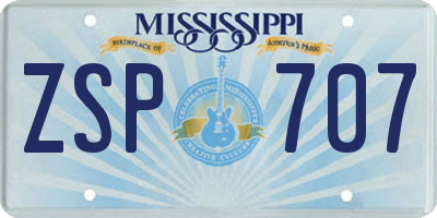 MS license plate ZSP707