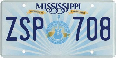 MS license plate ZSP708