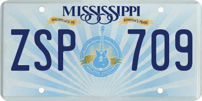 MS license plate ZSP709