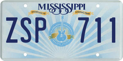 MS license plate ZSP711