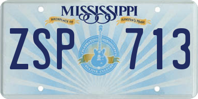 MS license plate ZSP713