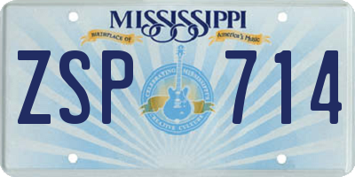 MS license plate ZSP714