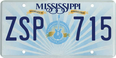 MS license plate ZSP715