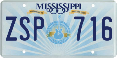 MS license plate ZSP716