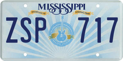 MS license plate ZSP717