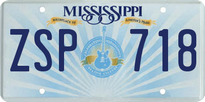 MS license plate ZSP718