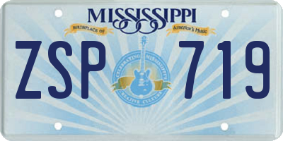 MS license plate ZSP719