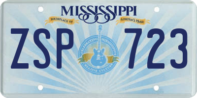 MS license plate ZSP723