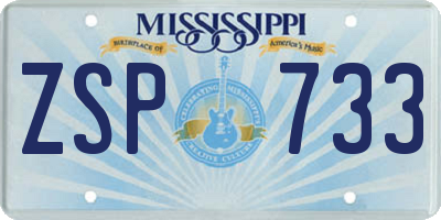 MS license plate ZSP733