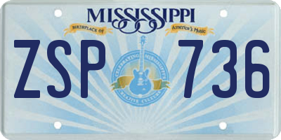 MS license plate ZSP736