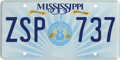 MS license plate ZSP737