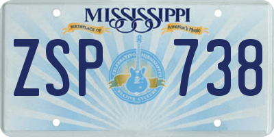 MS license plate ZSP738