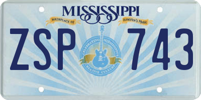 MS license plate ZSP743