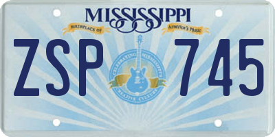 MS license plate ZSP745