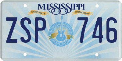 MS license plate ZSP746