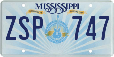 MS license plate ZSP747