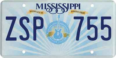 MS license plate ZSP755