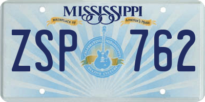 MS license plate ZSP762