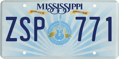 MS license plate ZSP771