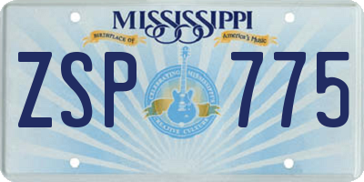 MS license plate ZSP775