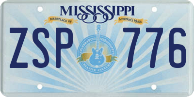 MS license plate ZSP776