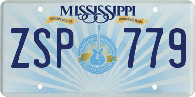 MS license plate ZSP779