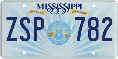 MS license plate ZSP782