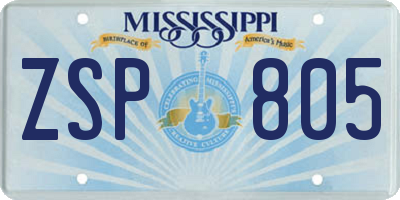 MS license plate ZSP805