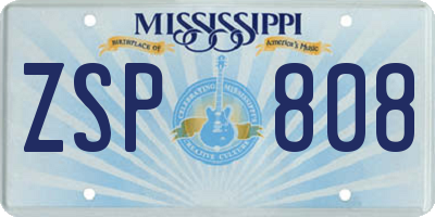 MS license plate ZSP808