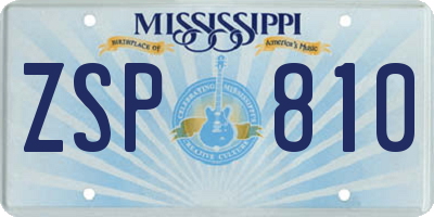 MS license plate ZSP810