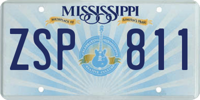 MS license plate ZSP811