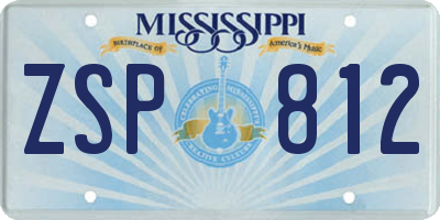 MS license plate ZSP812