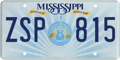 MS license plate ZSP815