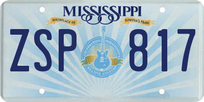 MS license plate ZSP817