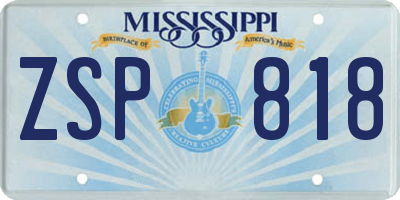 MS license plate ZSP818