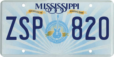 MS license plate ZSP820