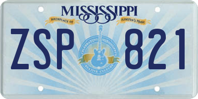 MS license plate ZSP821