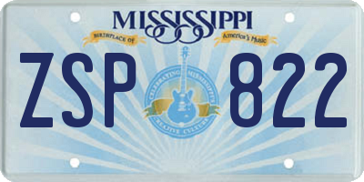 MS license plate ZSP822