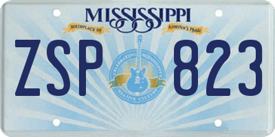 MS license plate ZSP823