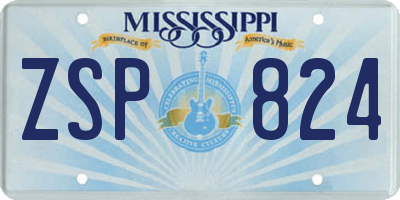 MS license plate ZSP824