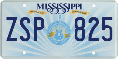 MS license plate ZSP825