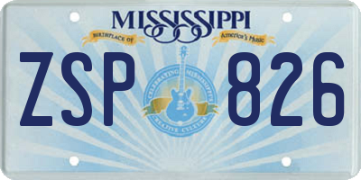 MS license plate ZSP826