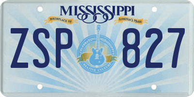 MS license plate ZSP827