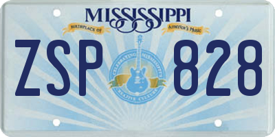 MS license plate ZSP828